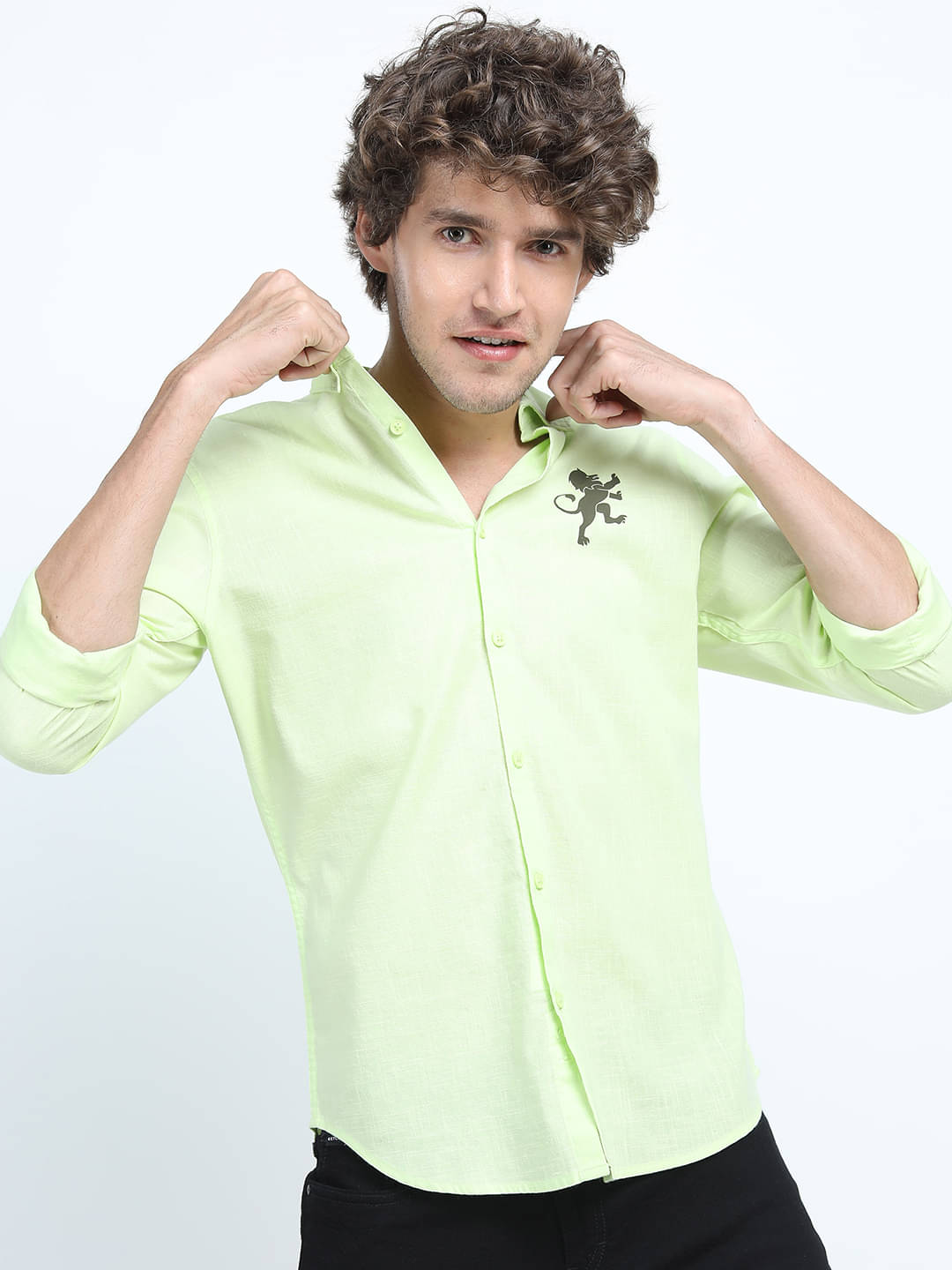     			Ketch 100% Cotton Regular Fit Printed Full Sleeves Men's Casual Shirt - Lime Green ( Pack of 1 )