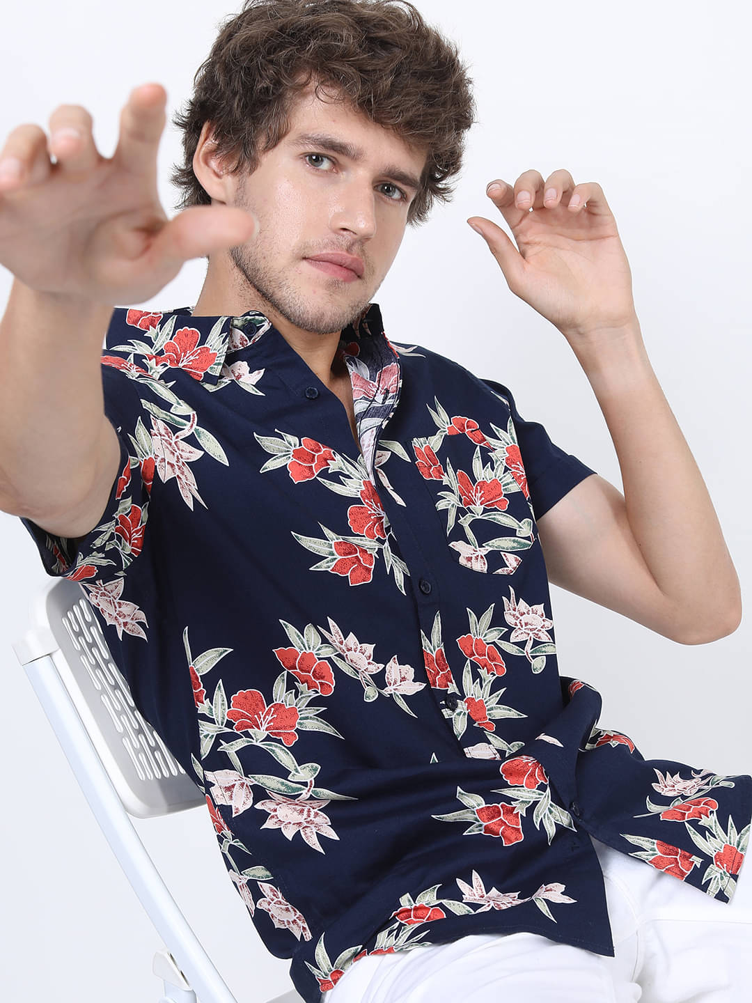 Ketch 100% Cotton Regular Fit Printed Half Sleeves Men's Casual Shirt - Navy Blue ( Pack of 1 ) Ketch 100% Cotton Regular Fit Printed Half Sleeves Men's Casual Shirt - Navy Blue ( Pack of 1 )