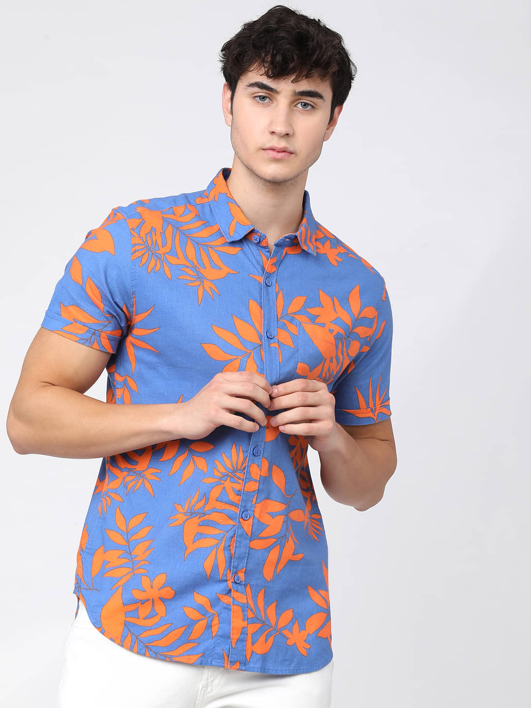 Ketch 100% Cotton Regular Fit Printed Half Sleeves Men's Casual Shirt - Blue ( Pack of 1 ) Ketch 100% Cotton Regular Fit Printed Half Sleeves Men's Casual Shirt - Blue ( Pack of 1 )