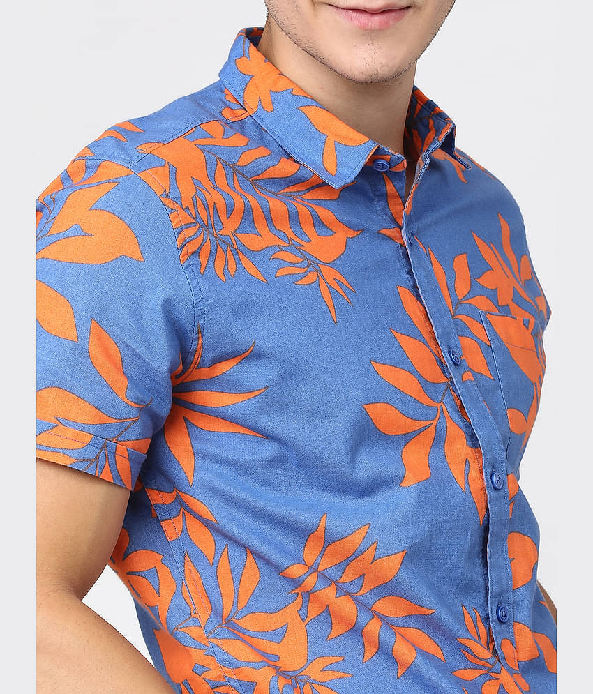 Ketch 100% Cotton Slim Fit Printed Half Sleeves Men's Casual Shirt - Red ( Pack of 1 )