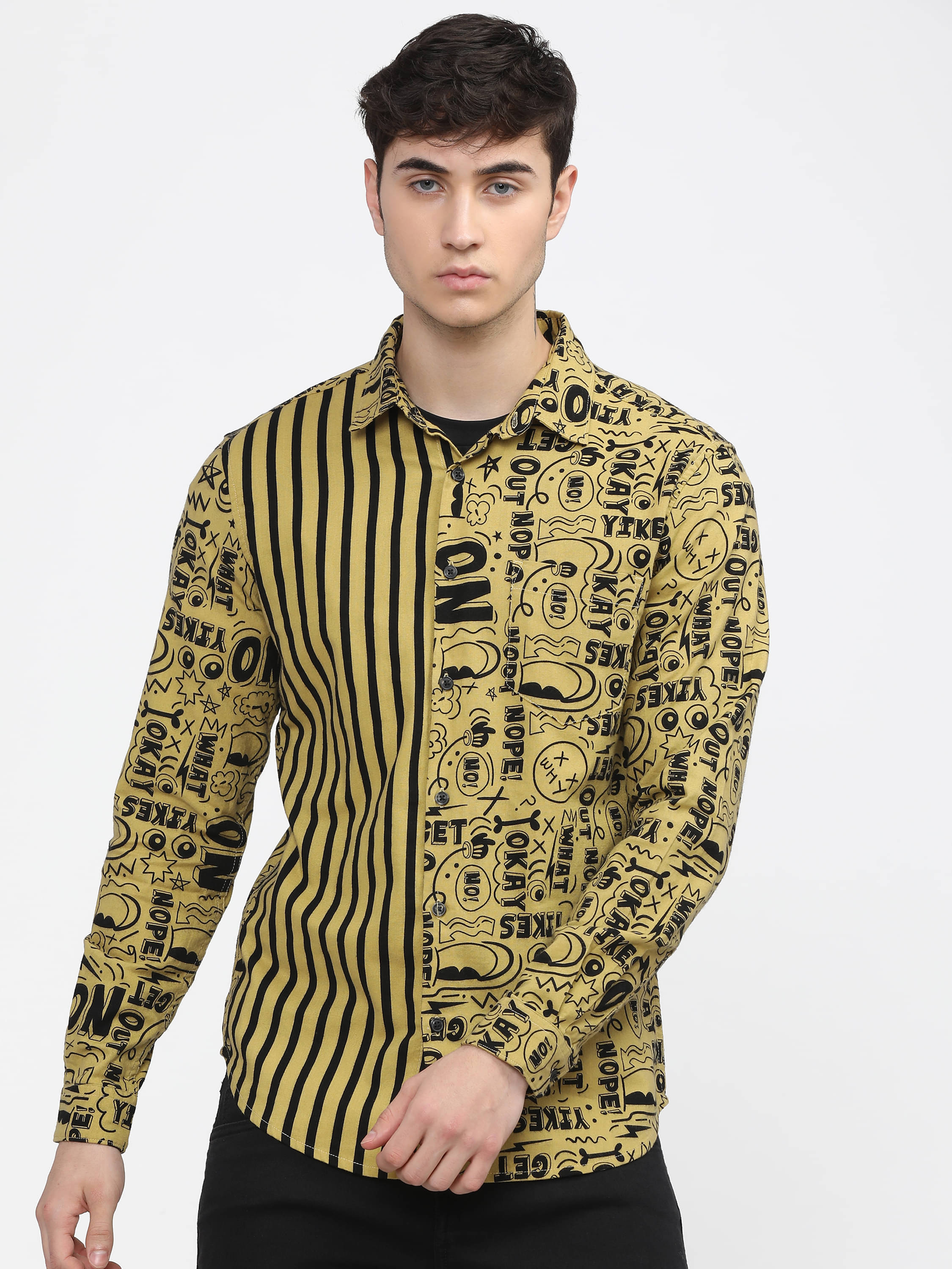     			Ketch 100% Cotton Regular Fit Printed Full Sleeves Men's Casual Shirt - Black ( Pack of 1 )