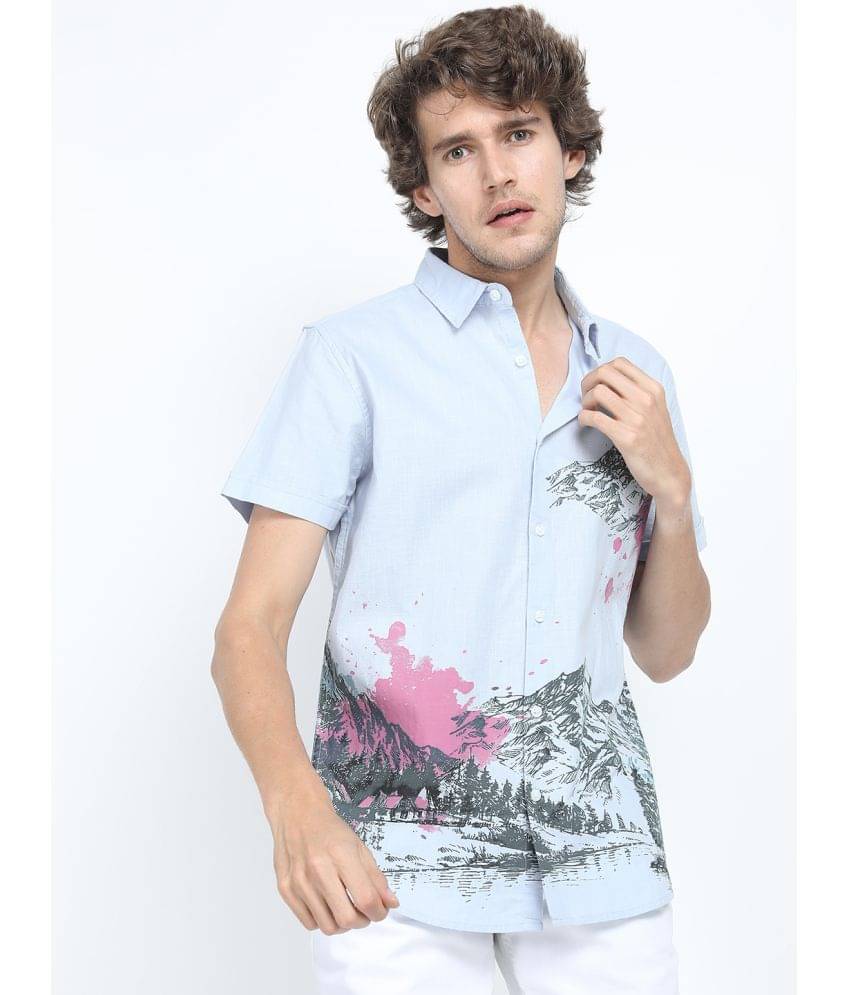     			Ketch 100% Cotton Regular Fit Printed Half Sleeves Men's Casual Shirt - Blue ( Pack of 1 )