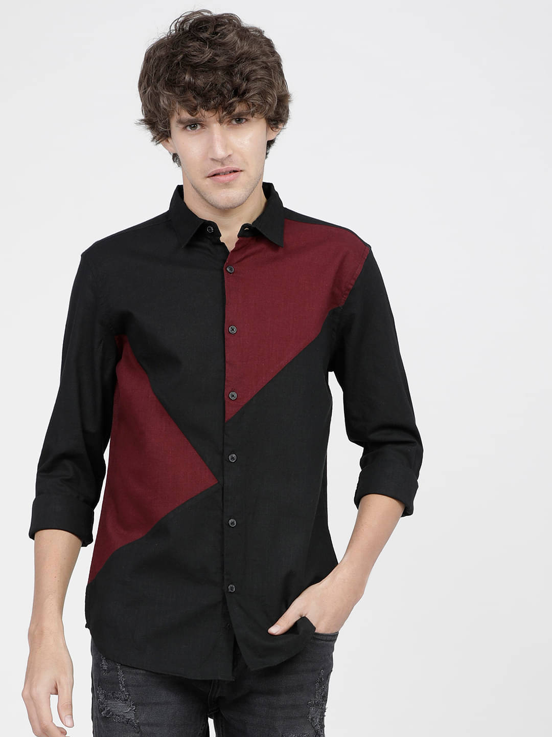     			Ketch Cotton Blend Regular Fit Colorblock Full Sleeves Men's Casual Shirt - Black ( Pack of 1 )