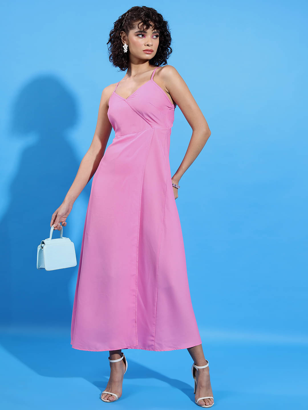 Ketch Women Polyester Solid A-line Dress ( Pink ) Ketch Women Polyester Solid A-line Dress ( Pink )