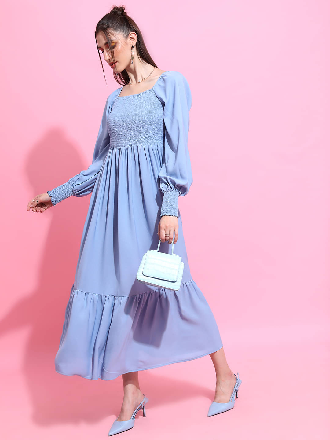 Ketch Women Polyester Solid Fit & Flare Dress ( Blue ) Ketch Women Polyester Solid Fit & Flare Dress ( Blue )