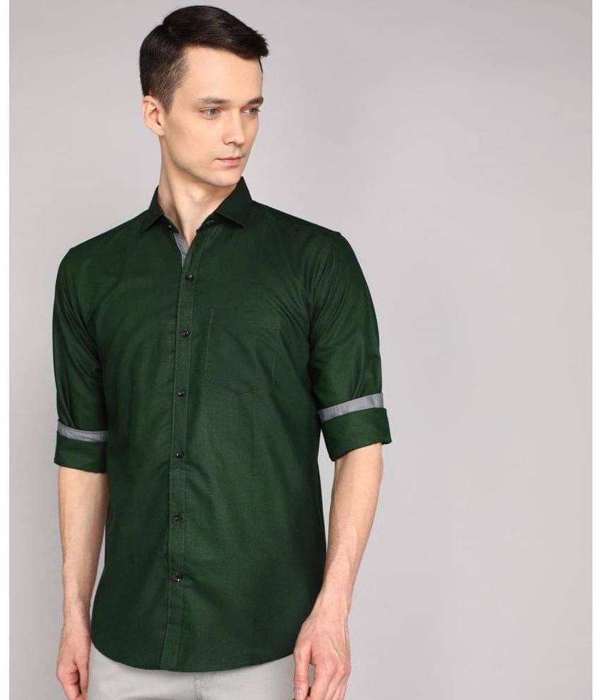    			P&V CREATIONS Cotton Blend Regular Fit Solids Full Sleeves Men's Casual Shirt - Fluorescent Green ( Pack of 1 )