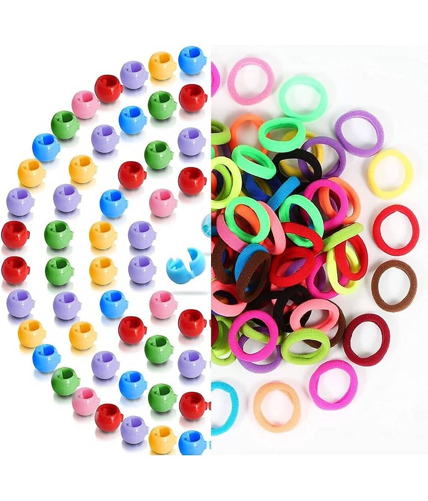 Snowpearl 100 Pieces Stylish Hair Accessories for Kids – Mini Beads Hair Claw Clips | Mini Rubber Hair Bands - Multicolor for Girls - Jewellery Sets | Buy online on ZillyBuy