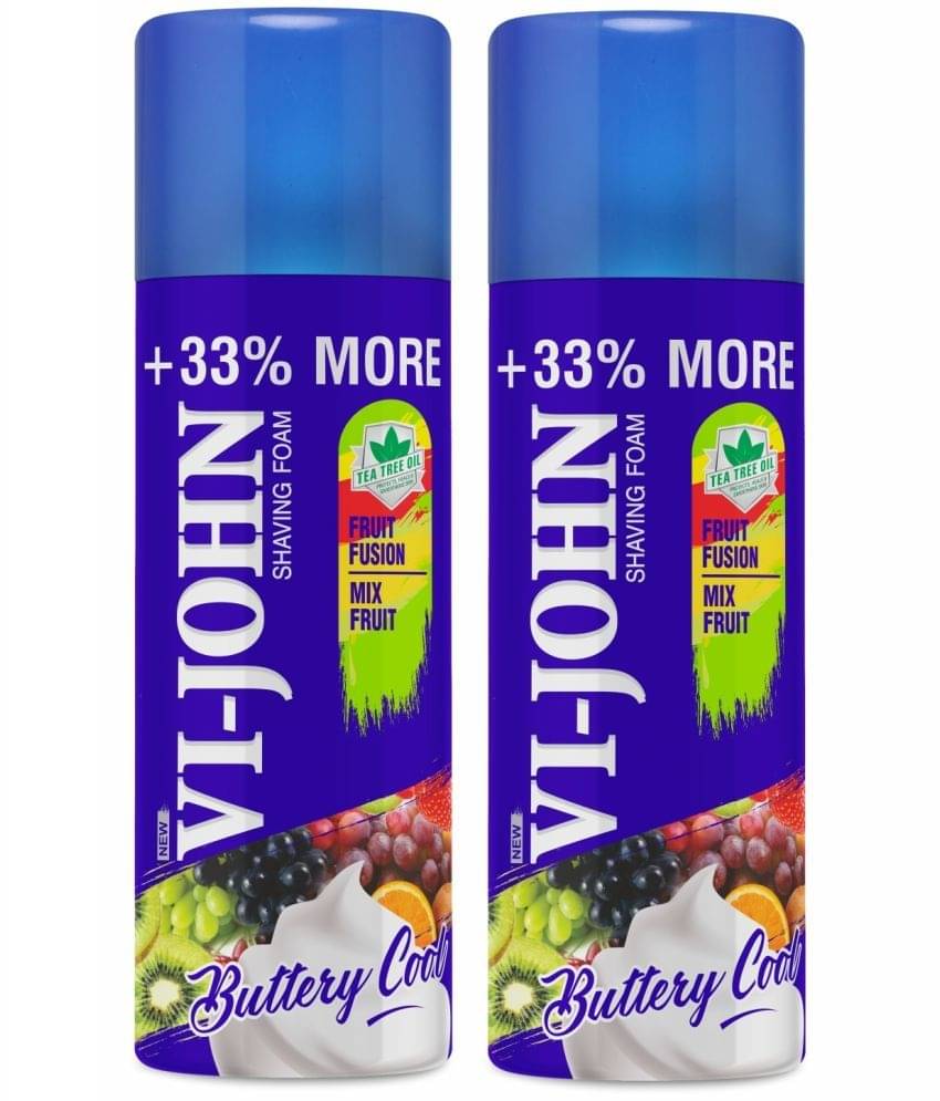     			VI-JOHN Fruit Fusion Shaving Foam Enriched With Vitamin E , Tea Tree Oil 400g (800g) Pack of 2