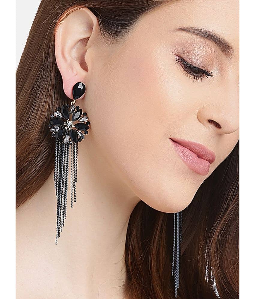 YOUBELLA Black Danglers Earrings ( Pack of 1 ) - Earrings | Buy online on ZillyBuy