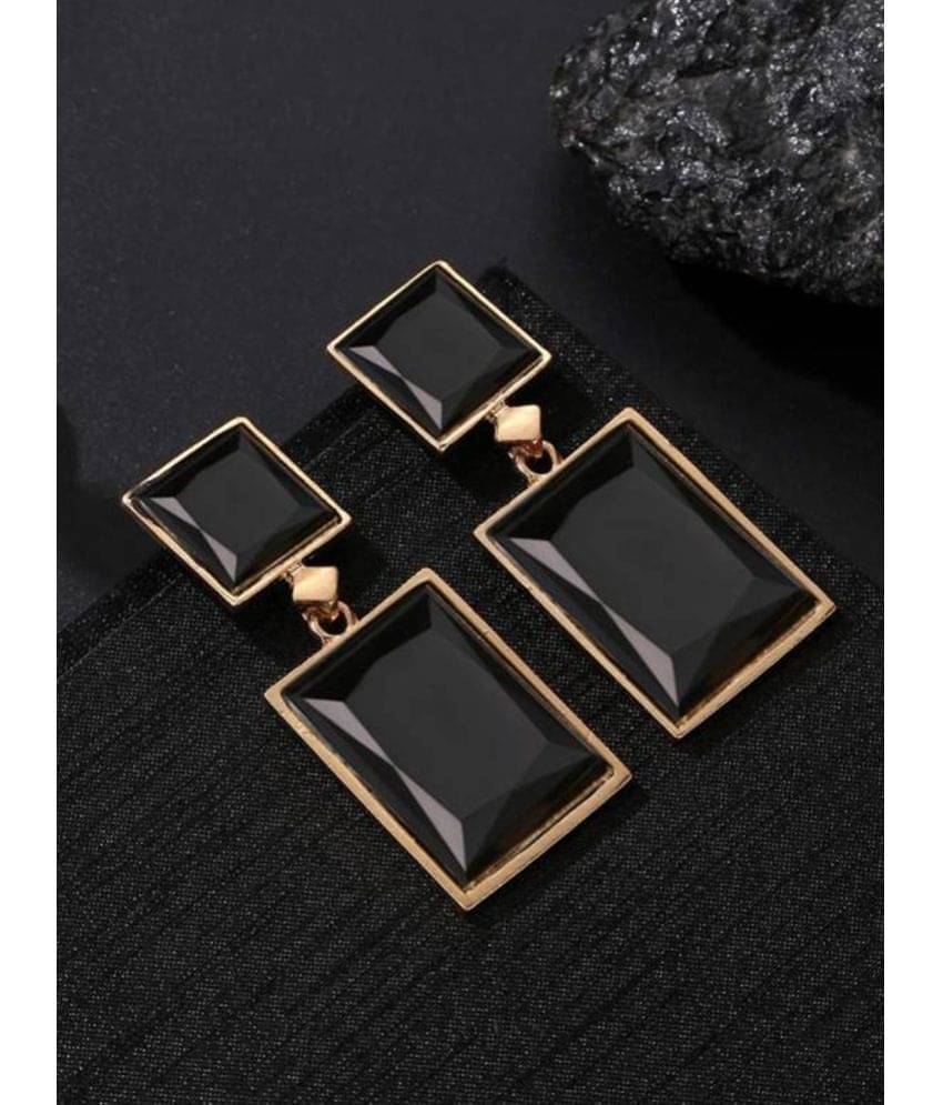     			YOUBELLA Black Danglers Earrings ( Pack of 1 )
