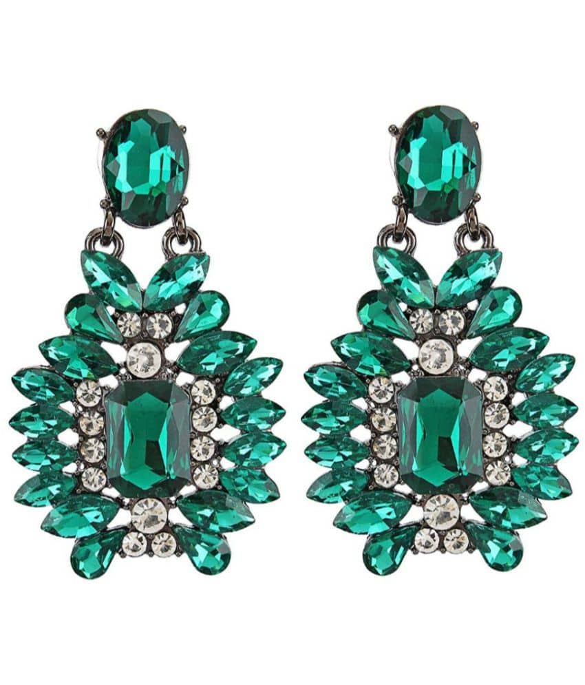 YOUBELLA Green Danglers Earrings ( Pack of 1 )