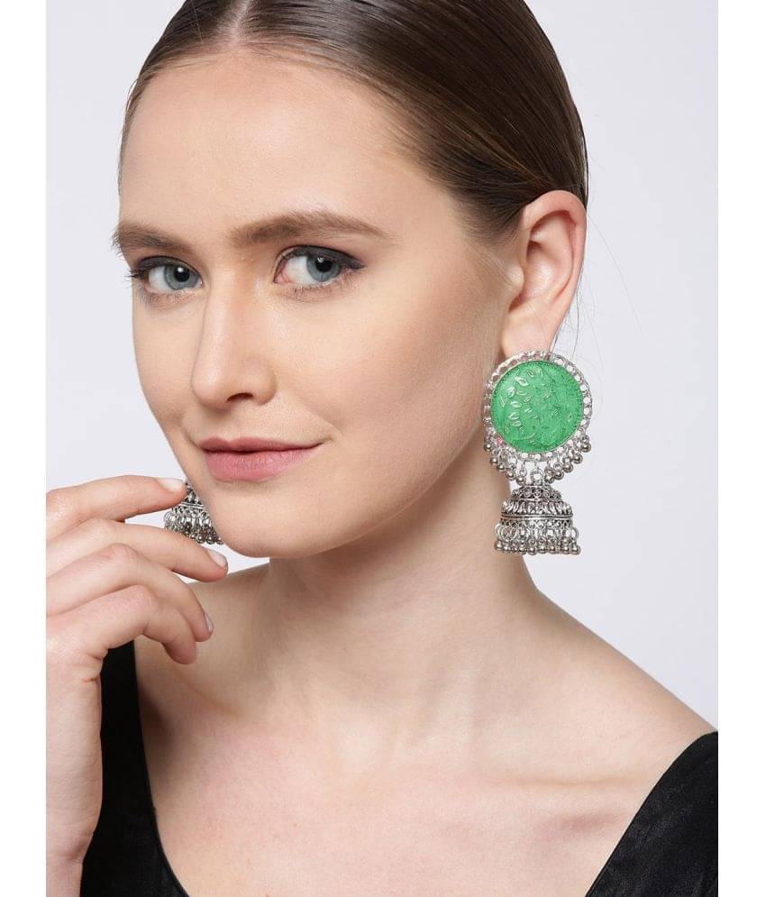     			YOUBELLA Green Danglers Earrings ( Pack of 1 )