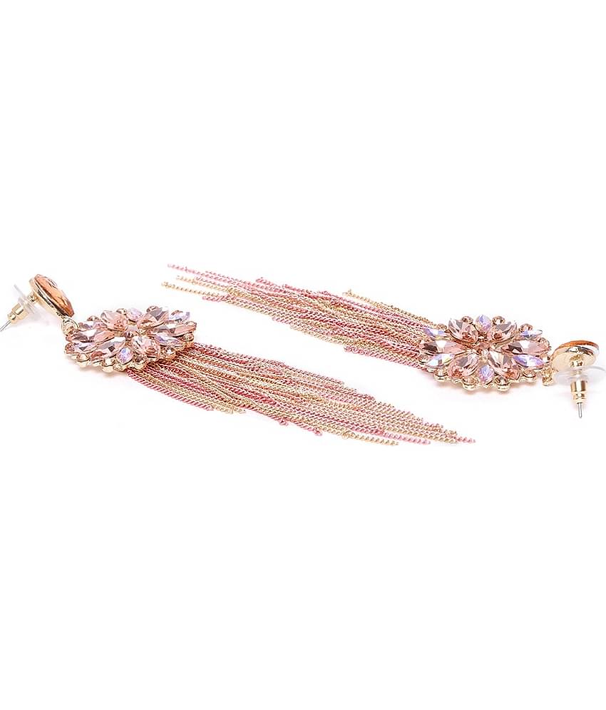YOUBELLA Pink Danglers Earrings ( Pack of 1 )