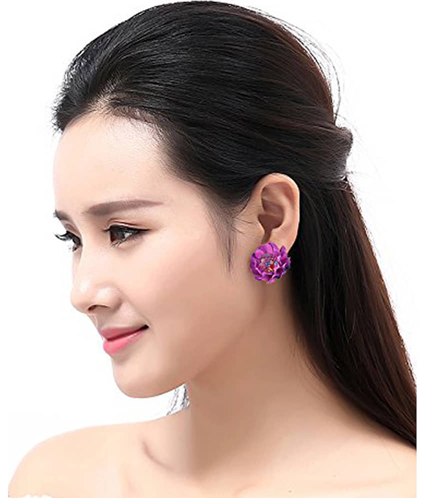 YOUBELLA Purple Danglers Earrings ( Pack of 1 ) - Earrings | Buy online on ZillyBuy