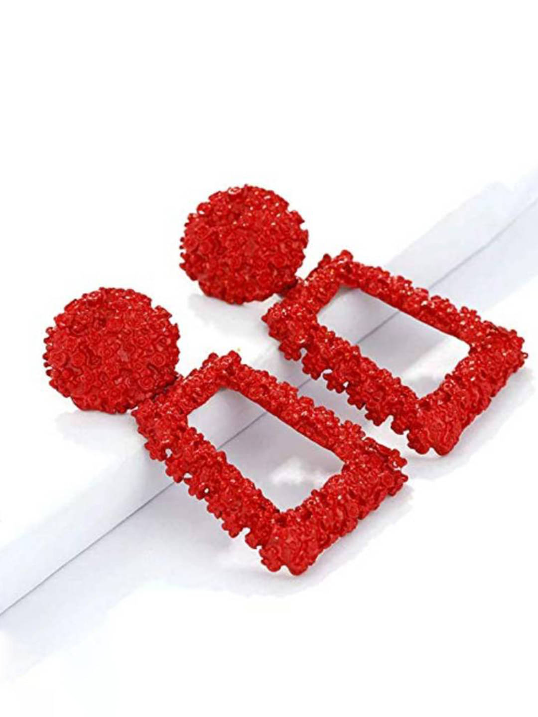     			YOUBELLA Red Danglers Earrings ( Pack of 1 )