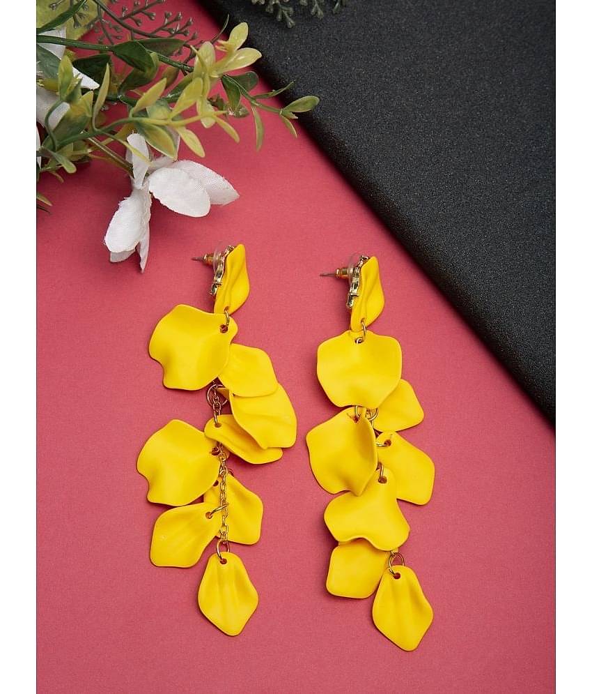 YOUBELLA Yellow Danglers Earrings ( Pack of 1 )