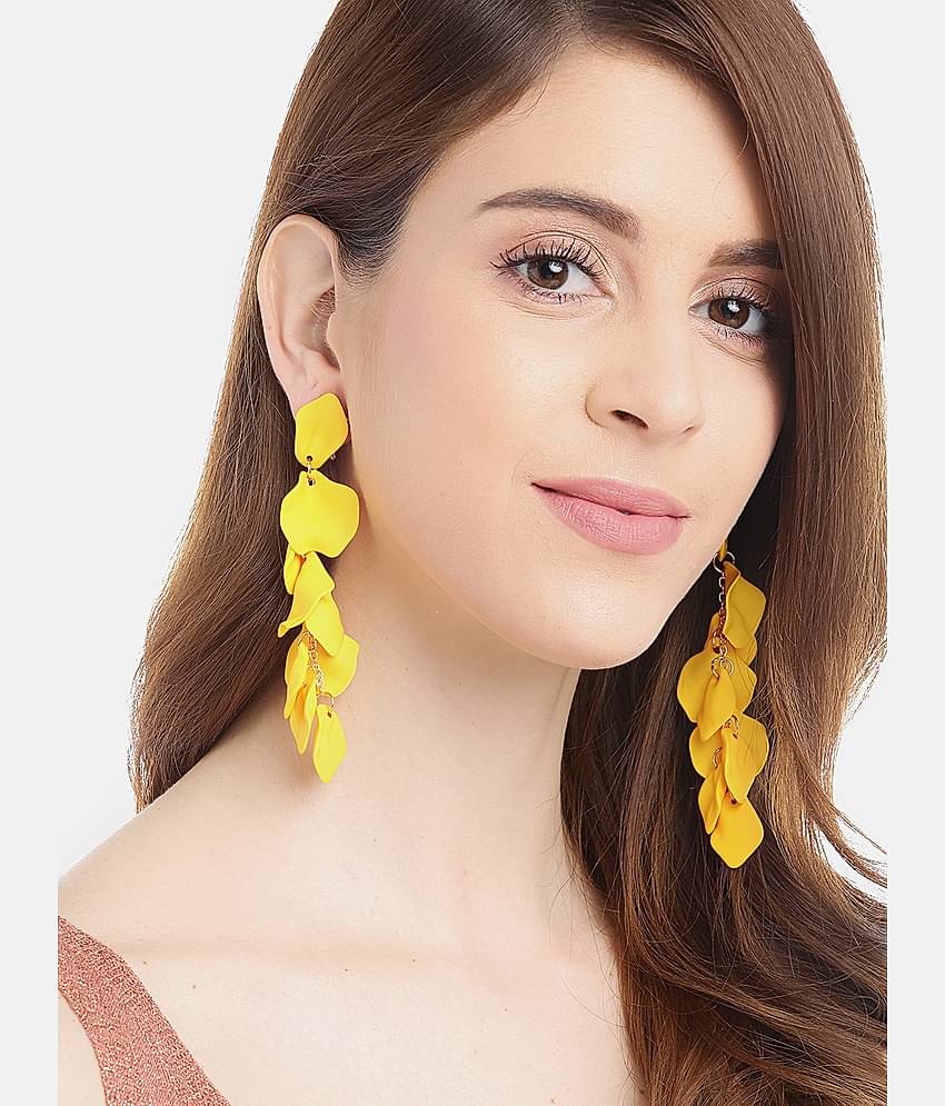 YOUBELLA Yellow Danglers Earrings ( Pack of 1 )