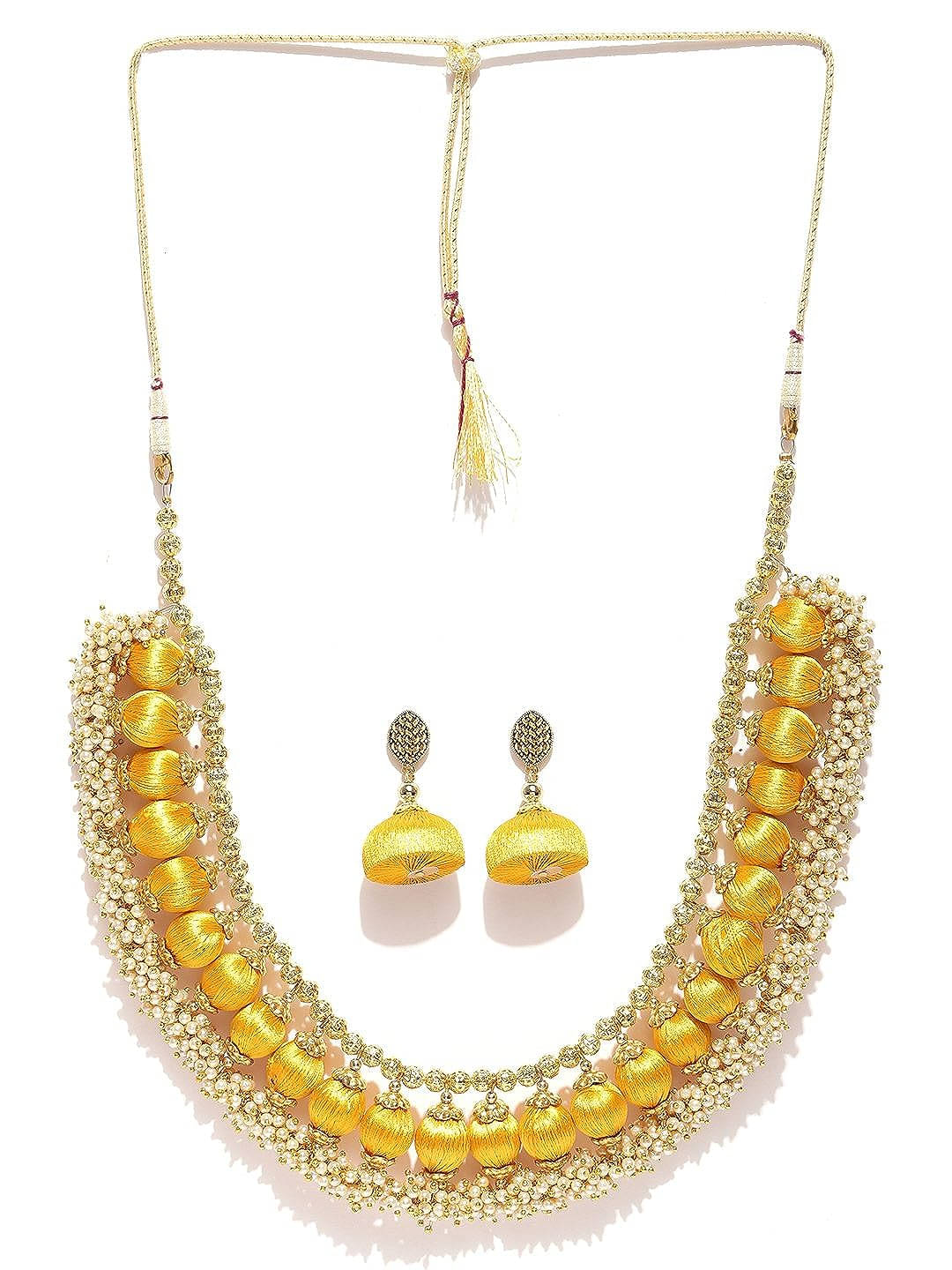     			YOUBELLA Yellow Danglers Earrings ( Pack of 1 )