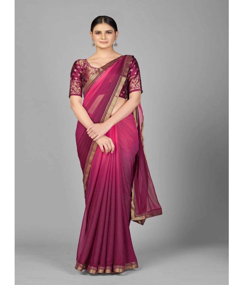 Aika Georgette Dyed Saree With Unstitched Blouse Piece ( Multicolour ) Aika Georgette Dyed Saree With Unstitched Blouse Piece ( Multicolour )