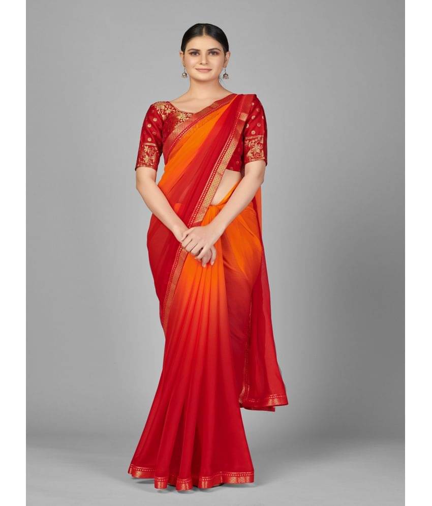     			Aika Georgette Dyed Saree With Unstitched Blouse Piece ( Multicolour )