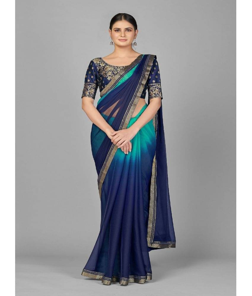 Aika Georgette Dyed Saree With Unstitched Blouse Piece ( Multicolour ) Aika Georgette Dyed Saree With Unstitched Blouse Piece ( Multicolour )