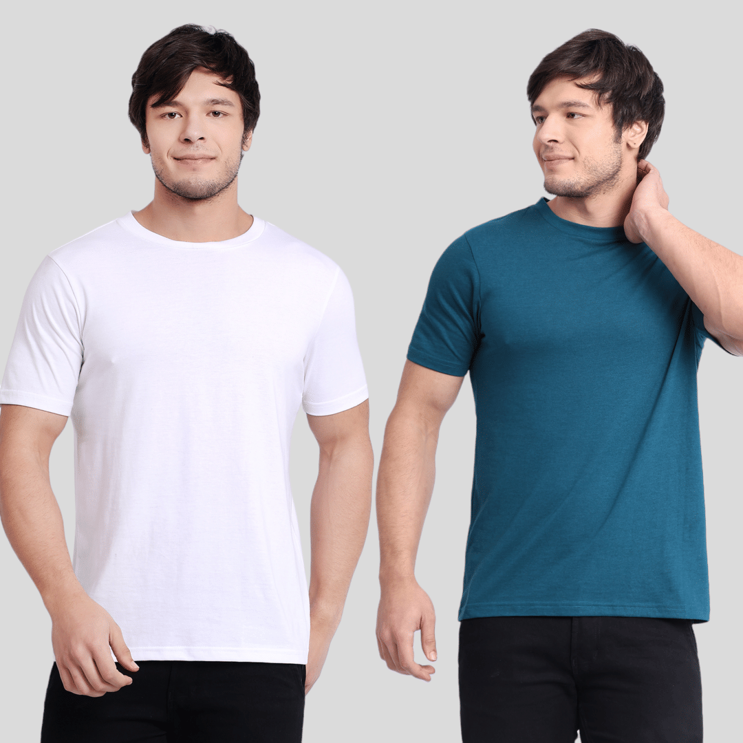 Betrost Pack of 2 100% Cotton Regular Fit Men's T-Shirt ( Multicolor ) Betrost Pack of 2 100% Cotton Regular Fit Men's T-Shirt ( Multicolor )