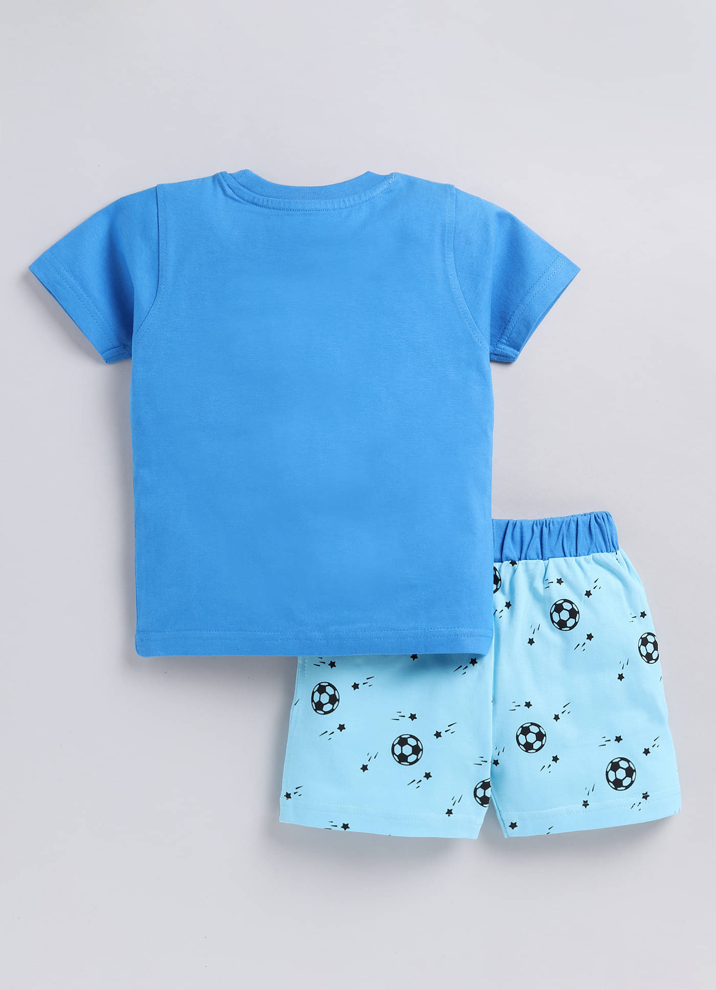    			CUTOPIES Pack of 1 Boys Cotton Blend T-Shirt & Shorts Set ( Blue )