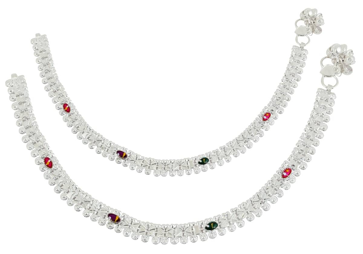     			Charms Silver Anklets ( Pack of 1 )