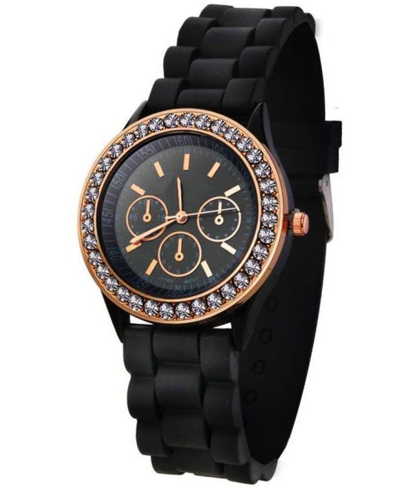     			DECLASSE Black Silicon Analog Womens Watch