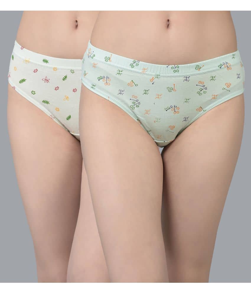 Dollar Missy Pack of 2 Cotton Printed Women's Hipster ( Multi Color )