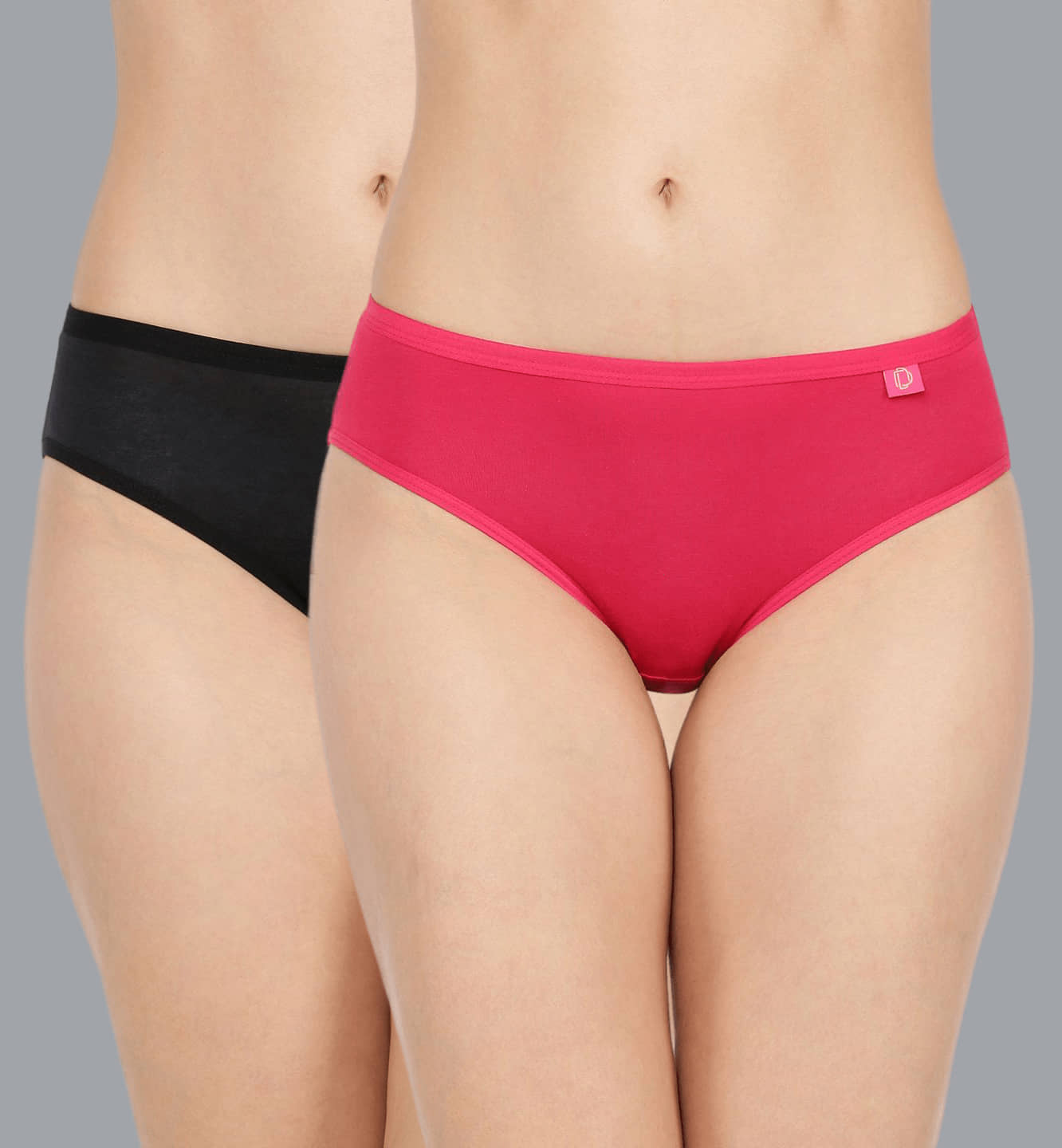 Dollar Missy Pack of 2 Cotton Solid Women's Hipster ( Multi Color )