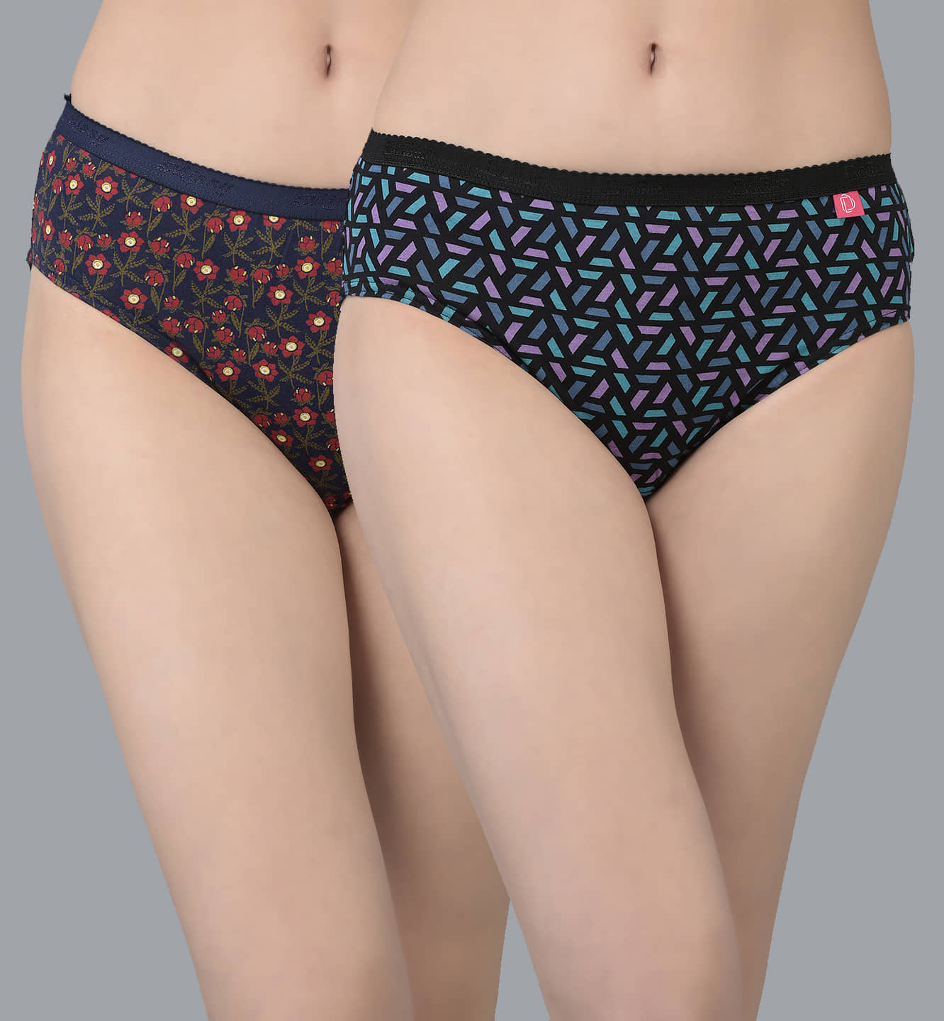 Dollar Missy Pack of 2 Cotton Printed Women's Hipster ( Multi Color )