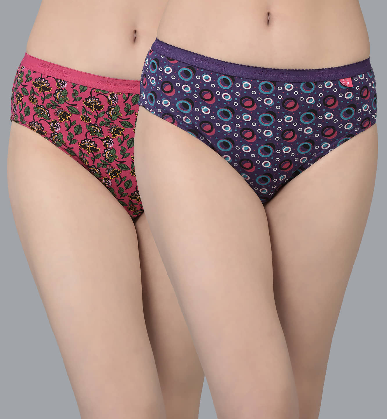 Dollar Missy Pack of 2 Cotton Printed Women's Hipster ( Multi Color )
