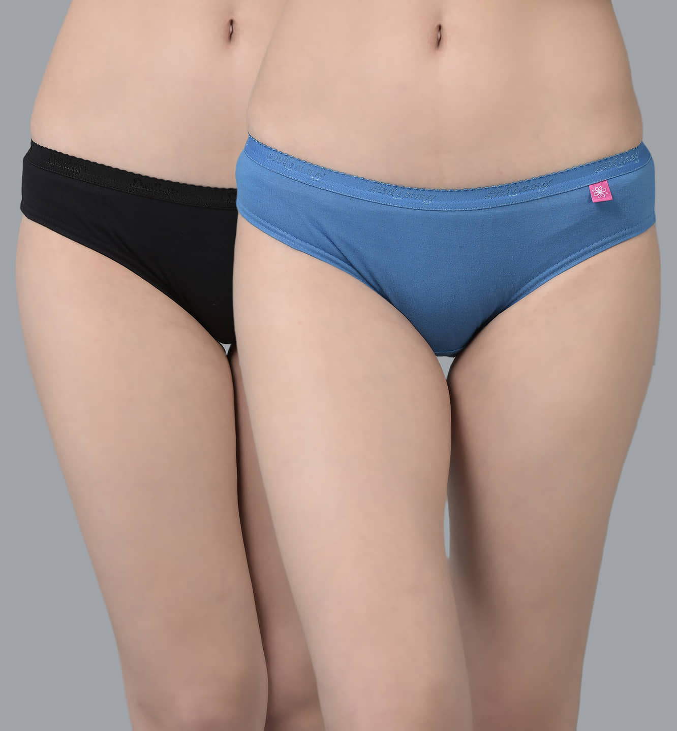 Dollar Missy Pack of 2 Cotton Solid Women's Bikini ( Multi Color )