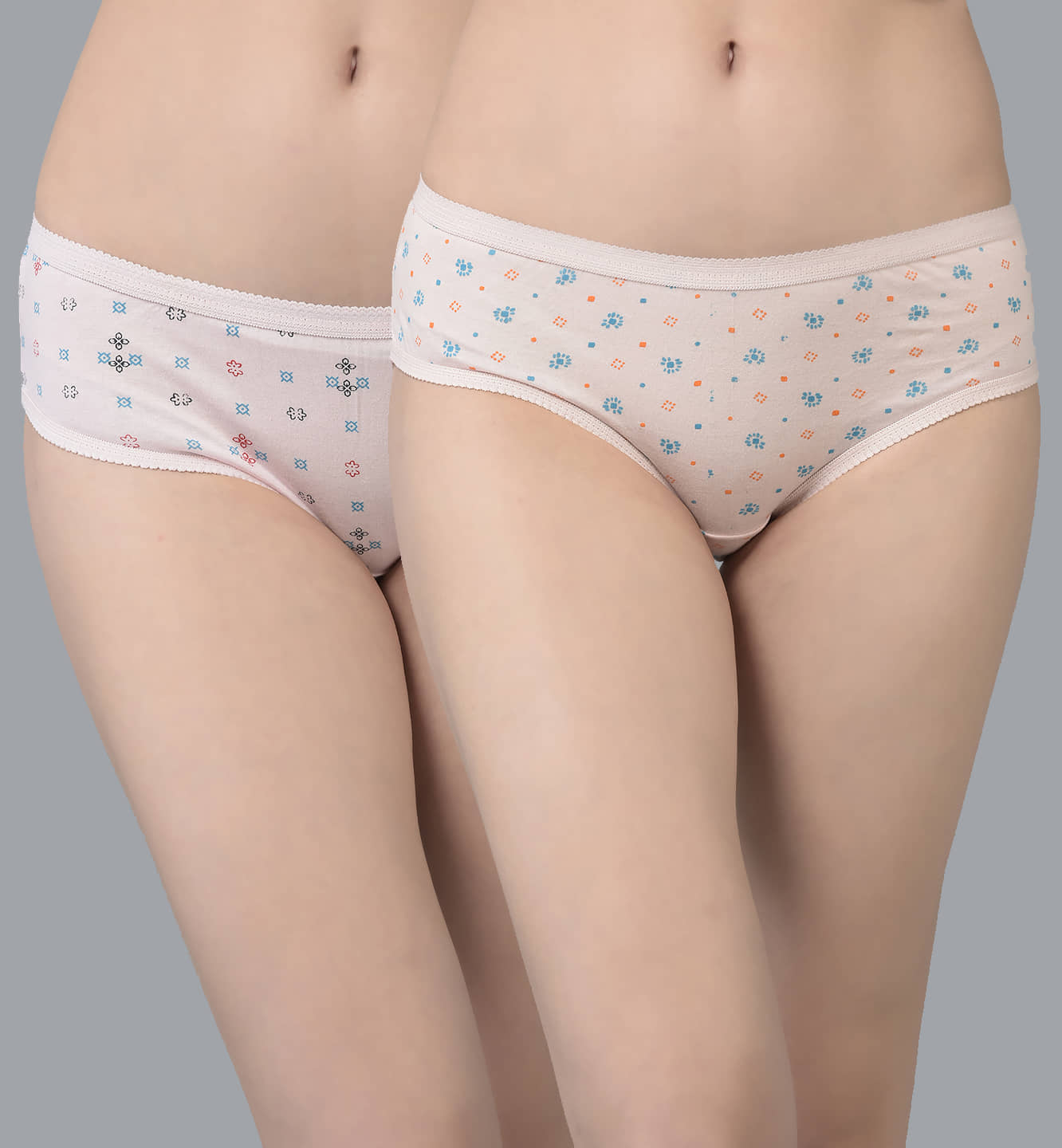 Dollar Missy Pack of 2 Cotton Printed Women's Hipster ( Multi Color )