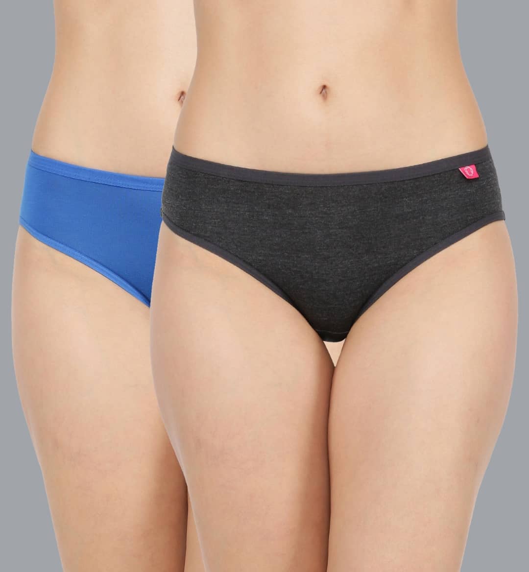 Dollar Missy Pack of 2 Cotton Solid Women's Hipster ( Multi Color )