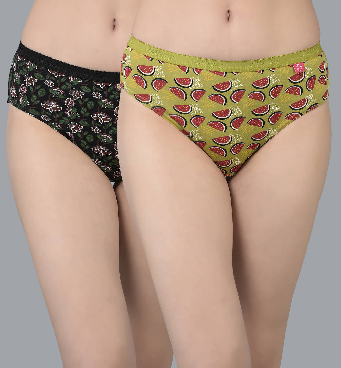 Dollar Missy Pack of 2 Cotton Printed Women's Hipster ( Multi Color )