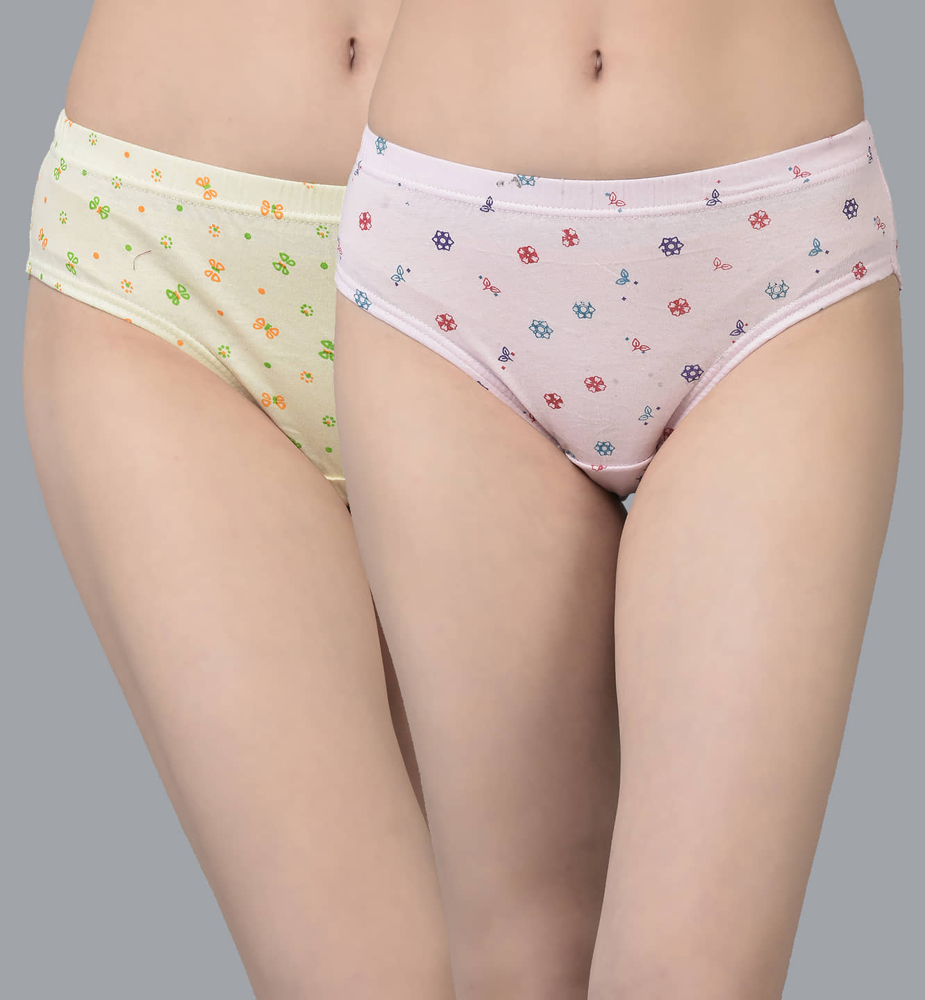 Dollar Missy Pack of 2 Cotton Printed Women's Hipster ( Multi Color )