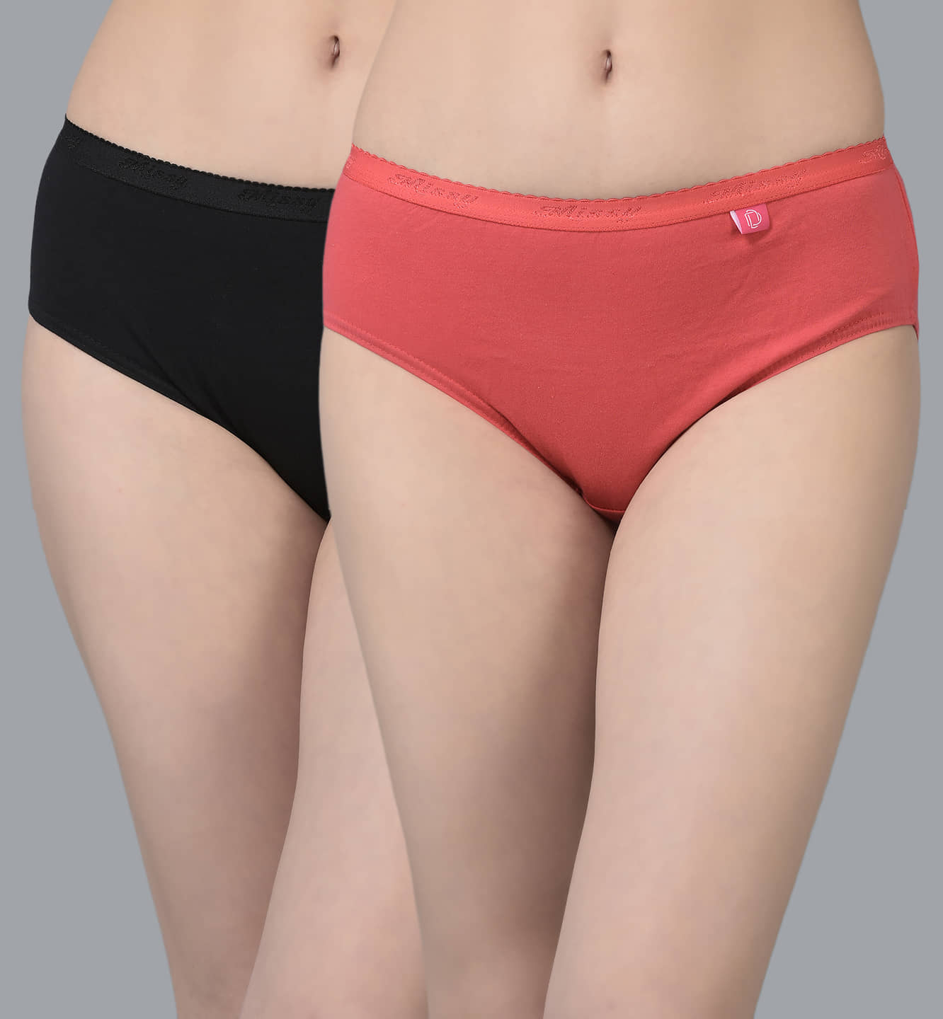 Dollar Missy Pack of 2 Cotton Solid Women's Hipster ( Multi Color )
