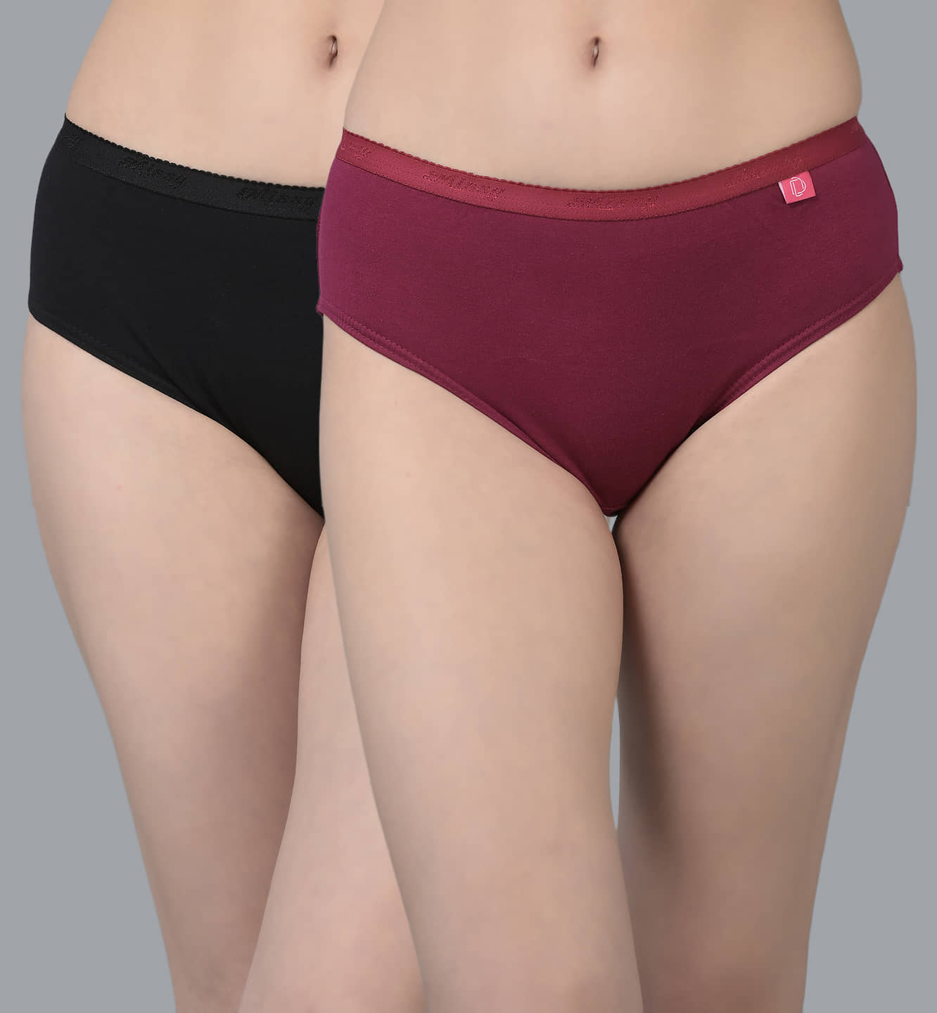 Dollar Missy Pack of 2 Cotton Solid Women's Hipster ( Multi Color )