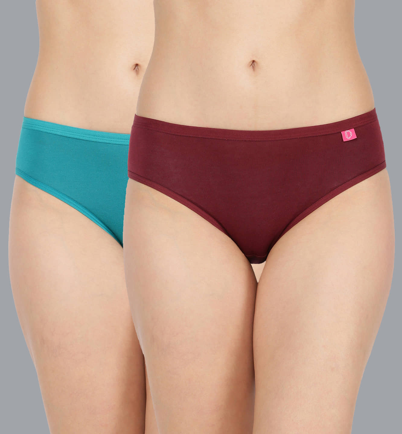 Dollar Missy Pack of 2 Cotton Solid Women's Hipster ( Multi Color )