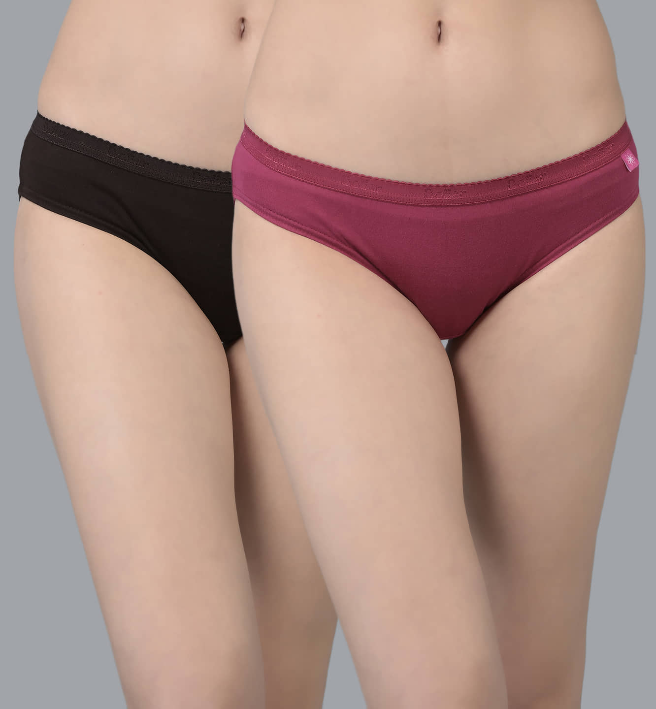 Dollar Missy Pack of 2 Cotton Solid Women's Bikini ( Multi Color )