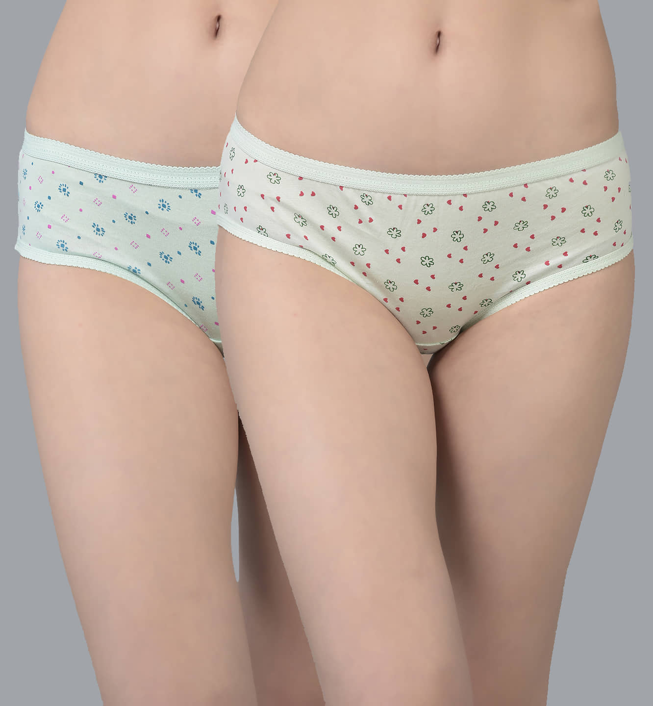 Dollar Missy Pack of 2 Cotton Printed Women's Hipster ( Multi Color )