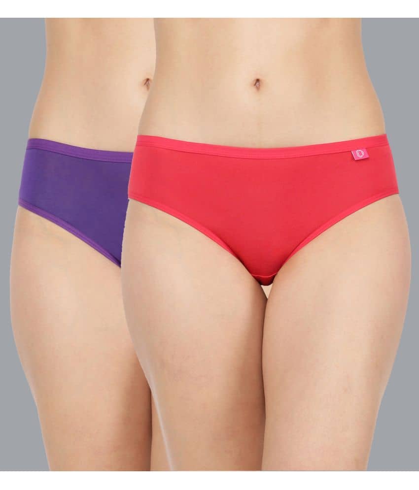 Dollar Missy Pack of 2 Cotton Solid Women's Hipster ( Multi Color )