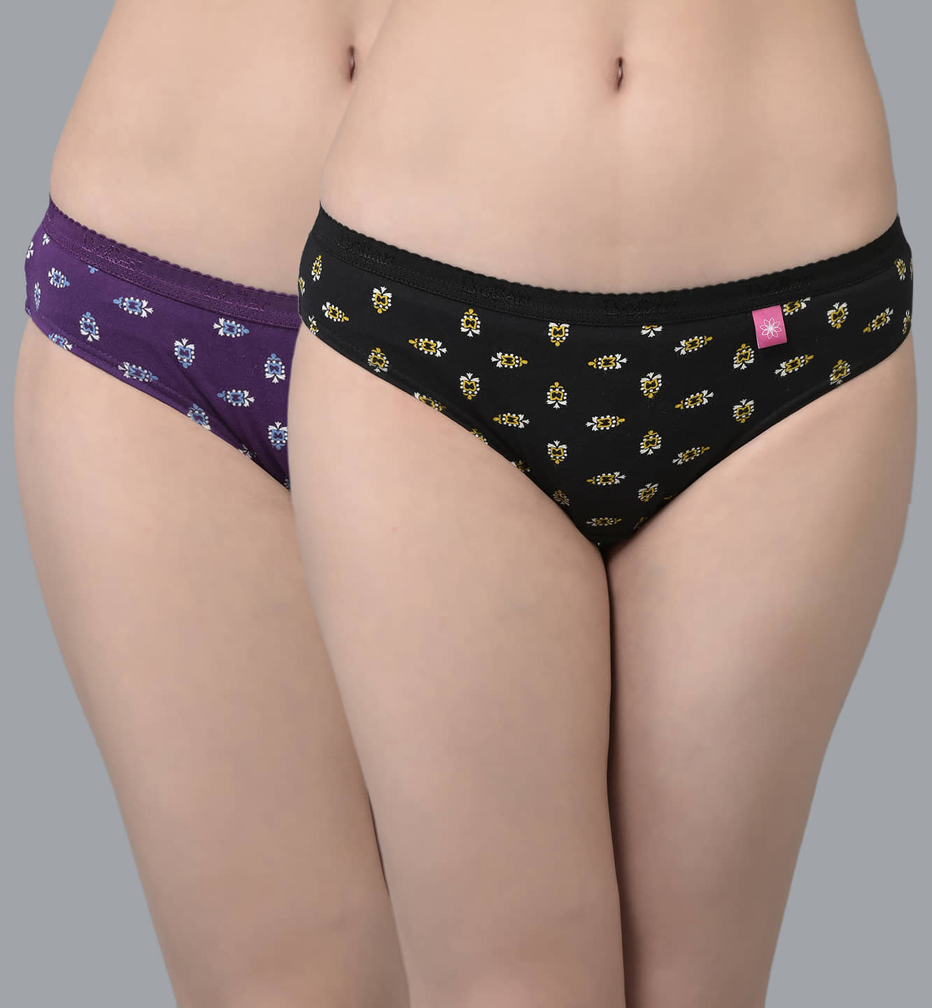 Dollar Missy Pack of 2 Cotton Printed Women's Bikini ( Multi Color )