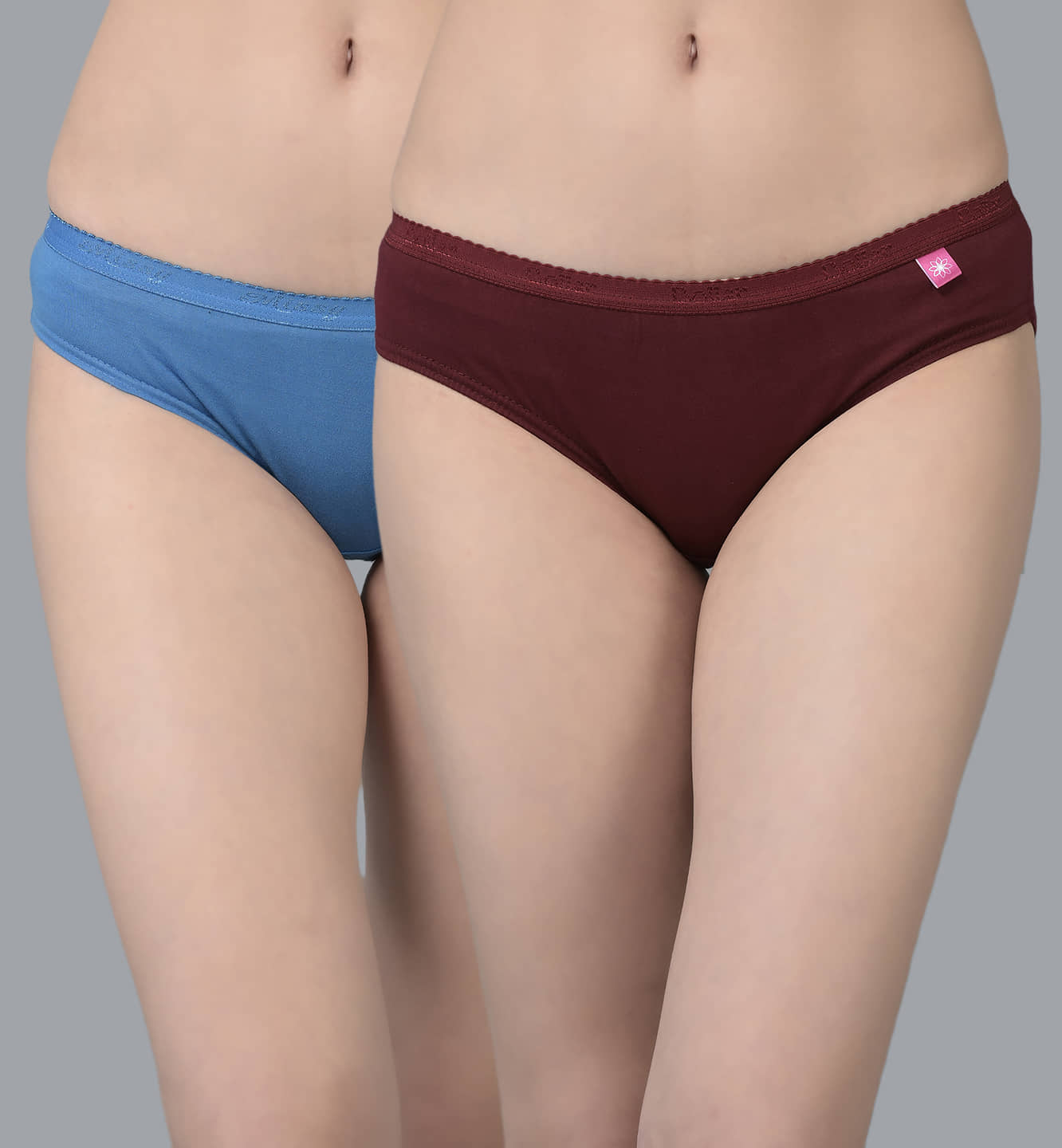 Dollar Missy Pack of 2 Cotton Solid Women's Bikini ( Multi Color )