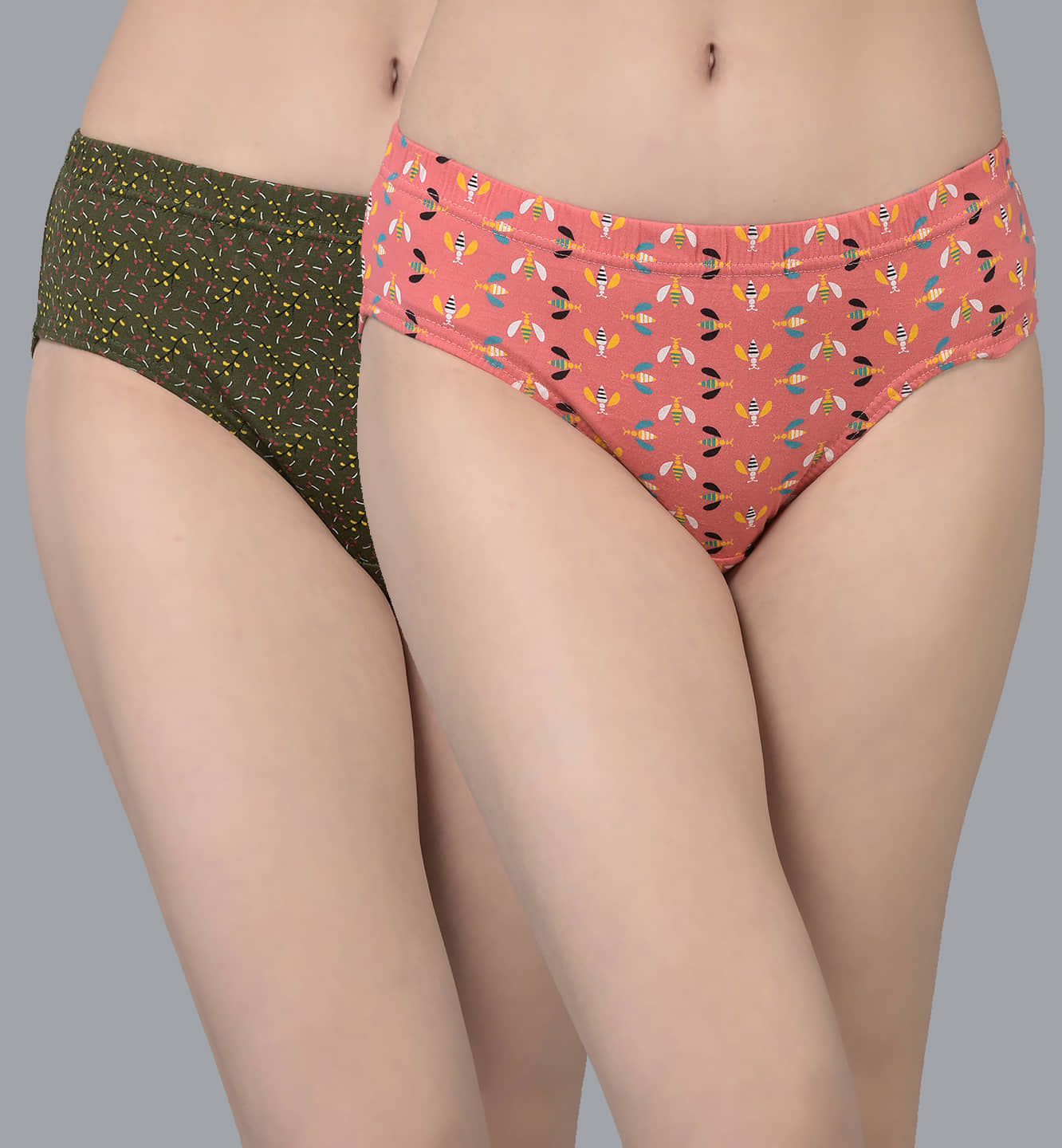 Dollar Missy Pack of 2 Cotton Printed Women's Hipster ( Multi Color )