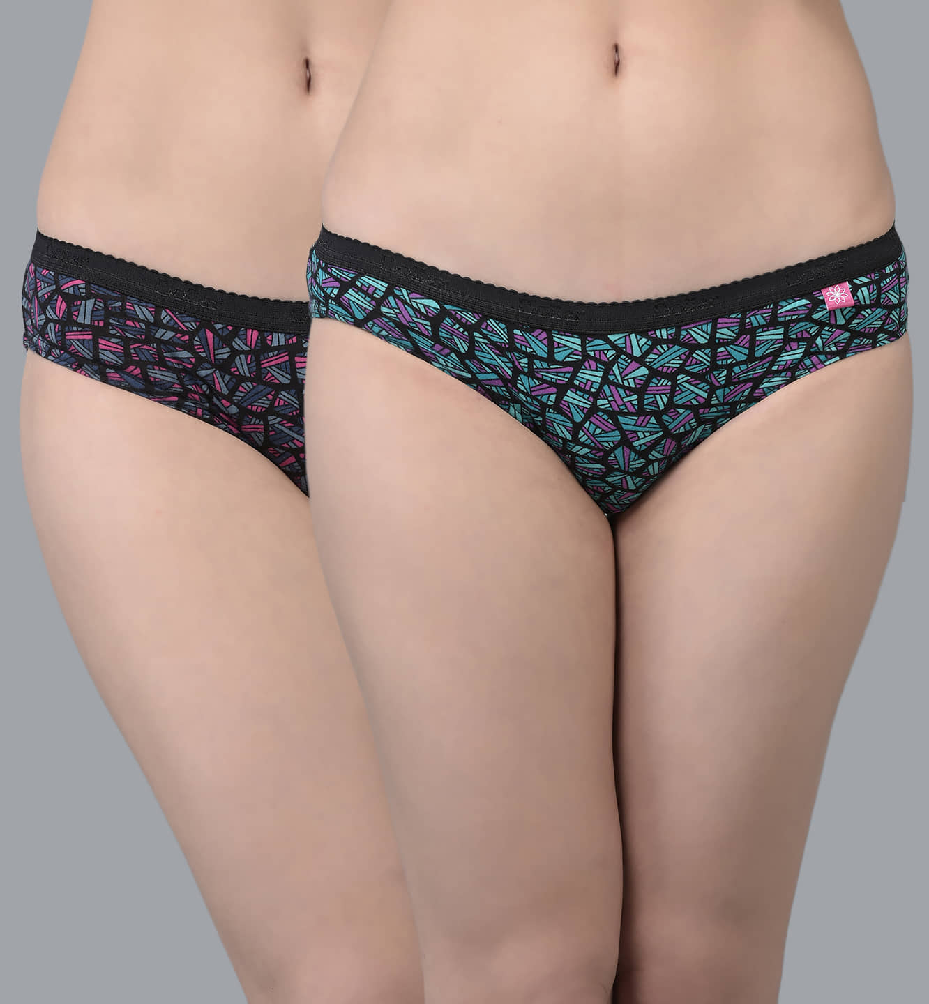 Dollar Missy Pack of 2 Cotton Printed Women's Bikini ( Multi Color )