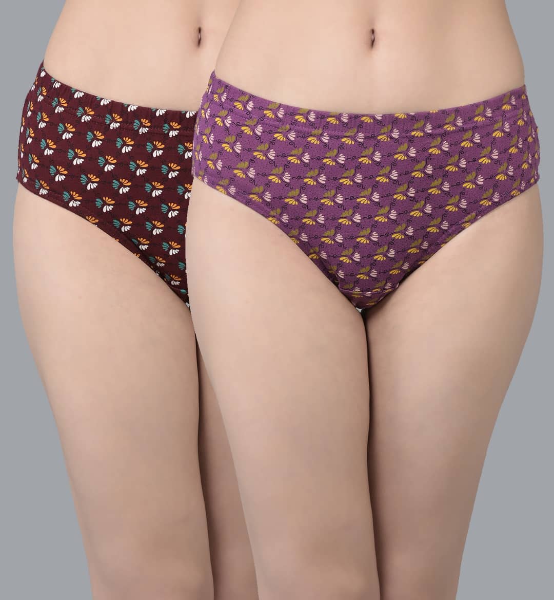 Dollar Missy Pack of 2 Cotton Printed Women's Hipster ( Multi Color )