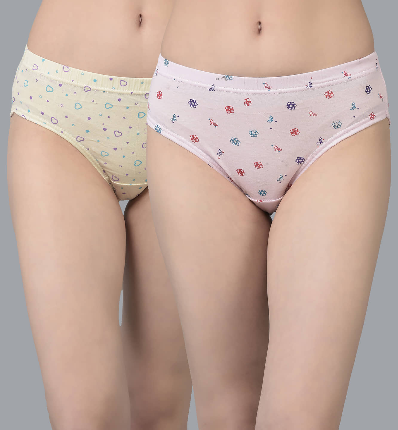 Dollar Missy Pack of 2 Cotton Printed Women's Hipster ( Multi Color )
